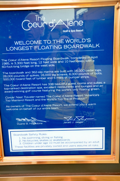 sign: the world's longest floating boardwalk
